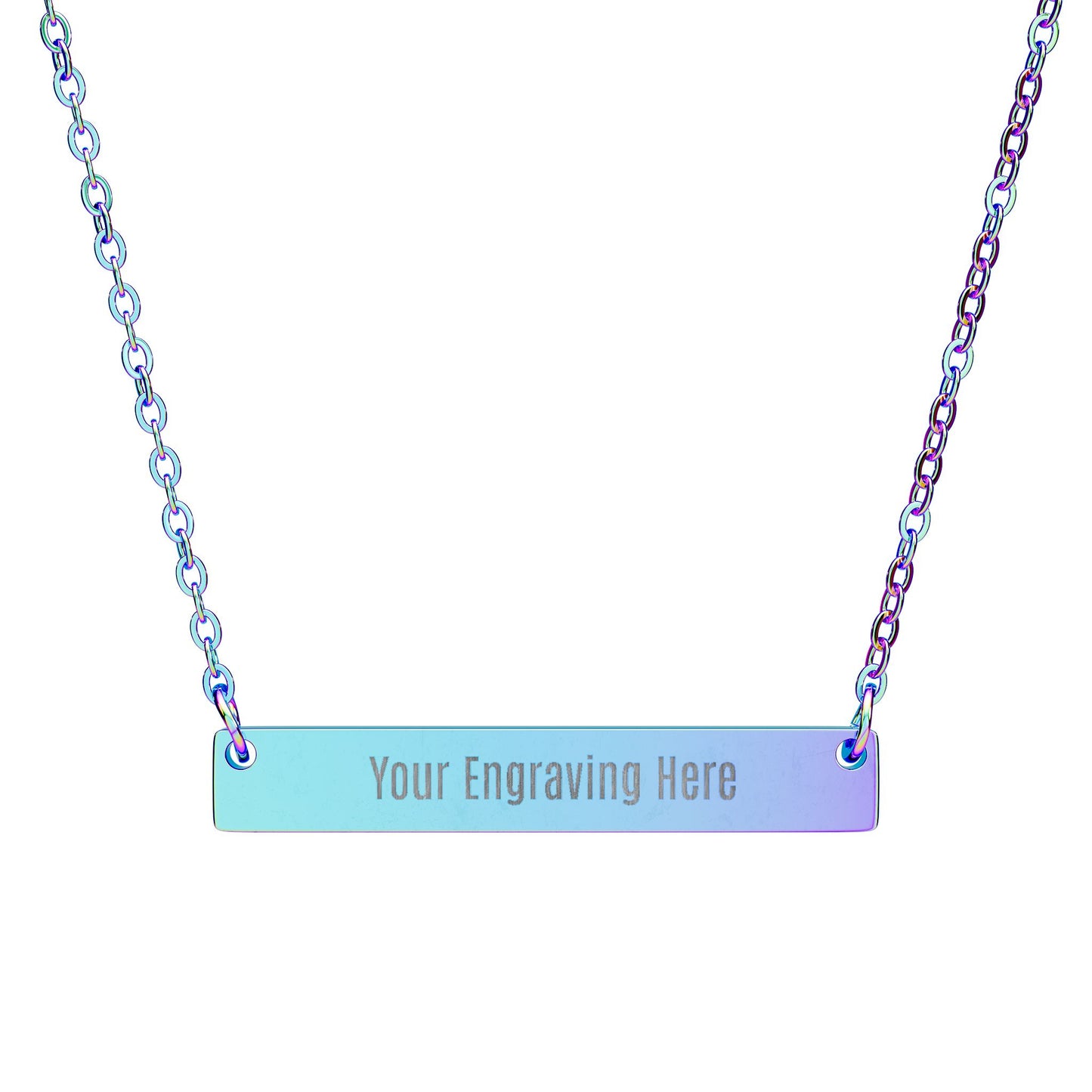 Engraved Horizontal Bar Necklace — Personalized Name, Date or Message