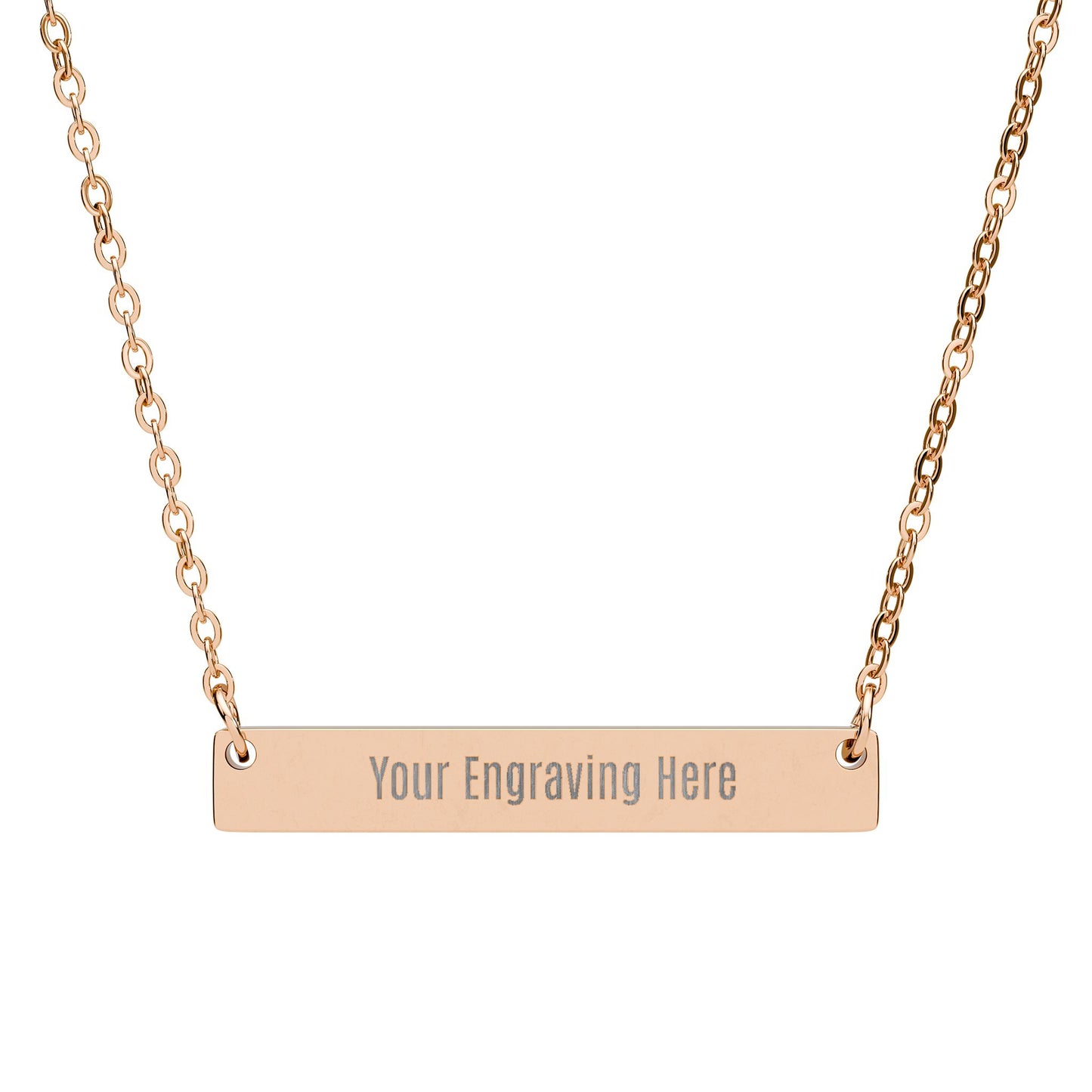 Engraved Horizontal Bar Necklace — Personalized Name, Date or Message