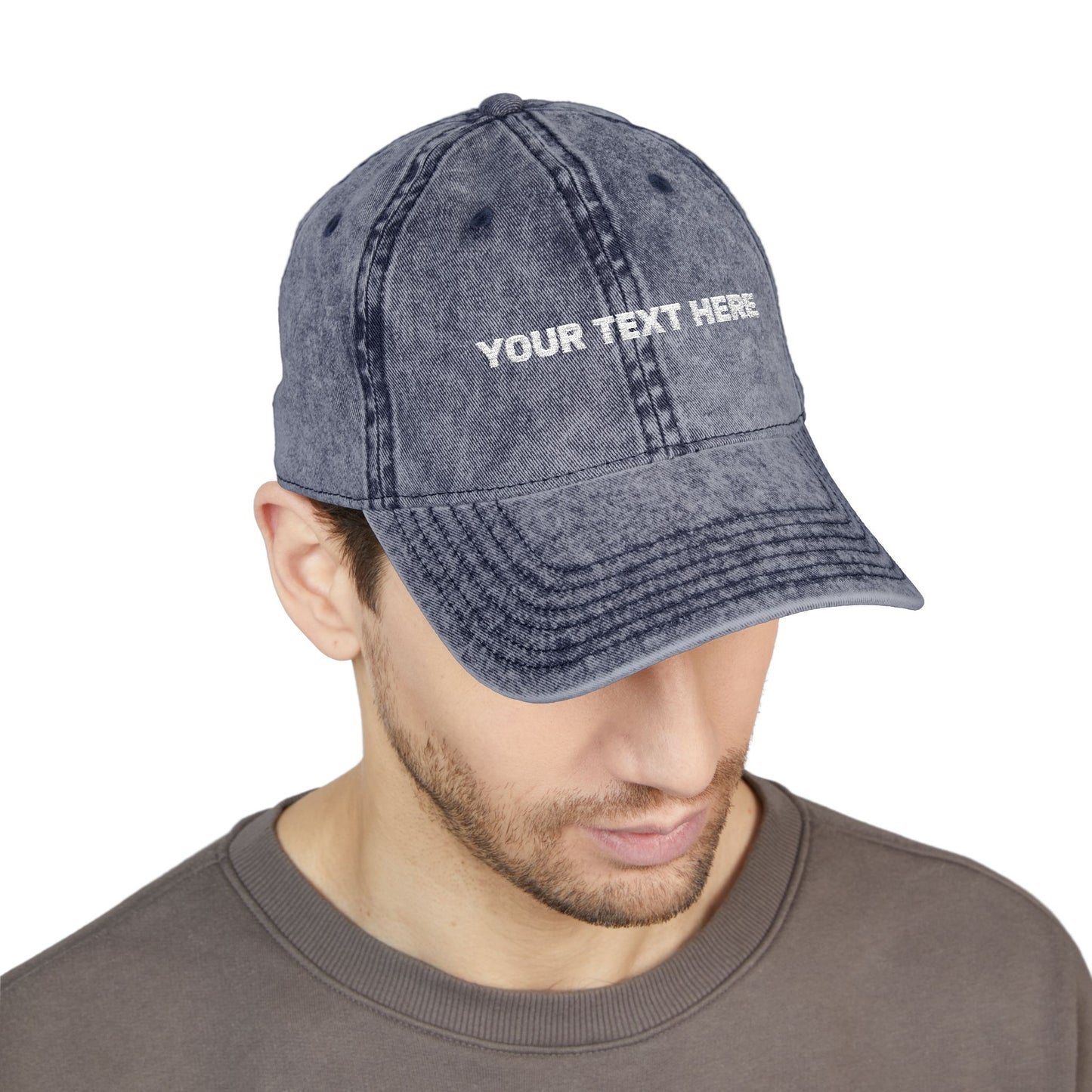 Vintage Embroidered Cap — Custom Text Baseball Hat