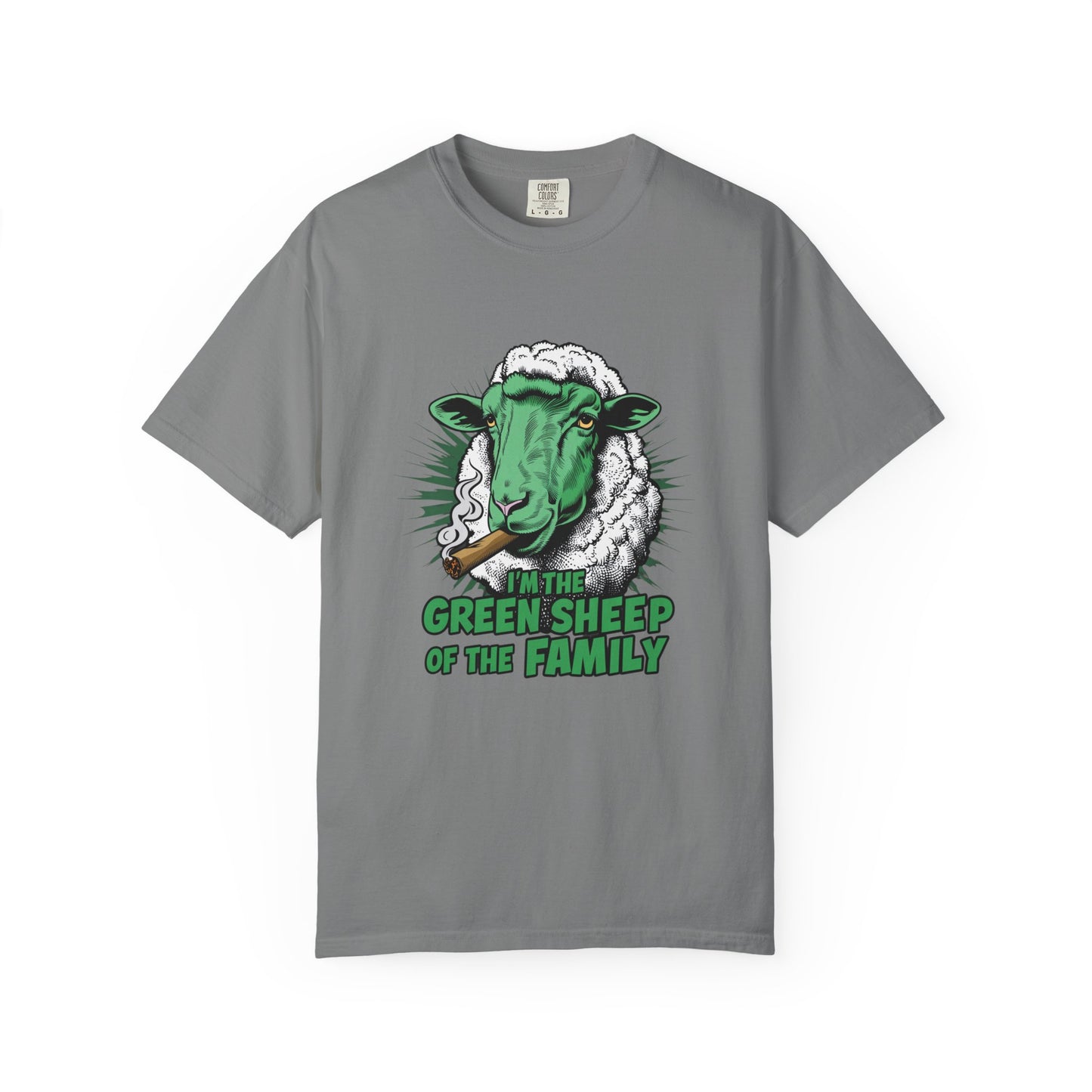 Green Sheep Family Unisex T-Shirt - Fun Gift for Family Gatherings, Birthdays, Holidays, Casual Wear, Unique Graphic Tee