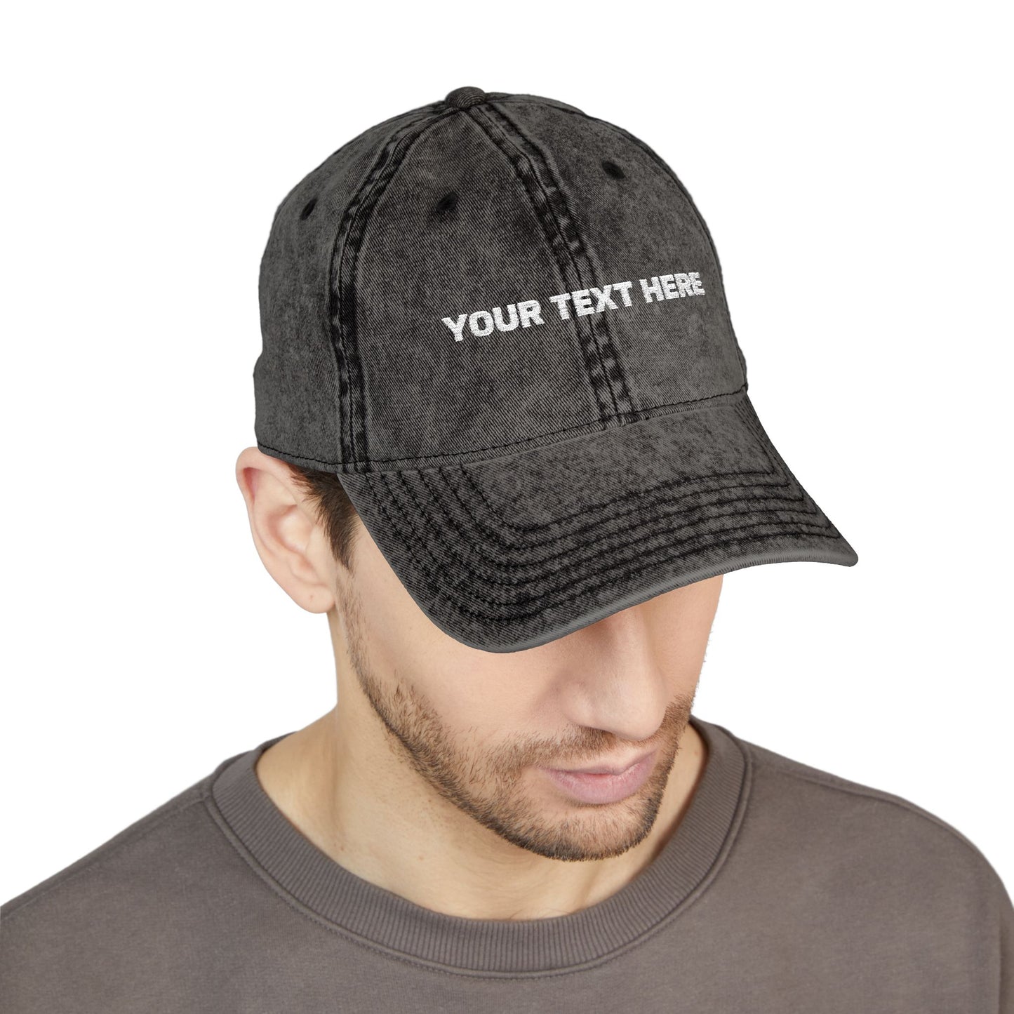 Vintage Embroidered Cap — Custom Text Baseball Hat