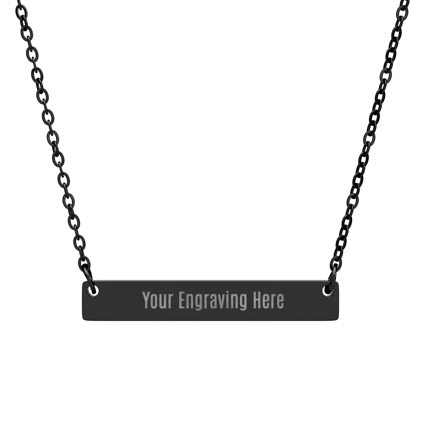 Engraved Horizontal Bar Necklace — Personalized Name, Date or Message