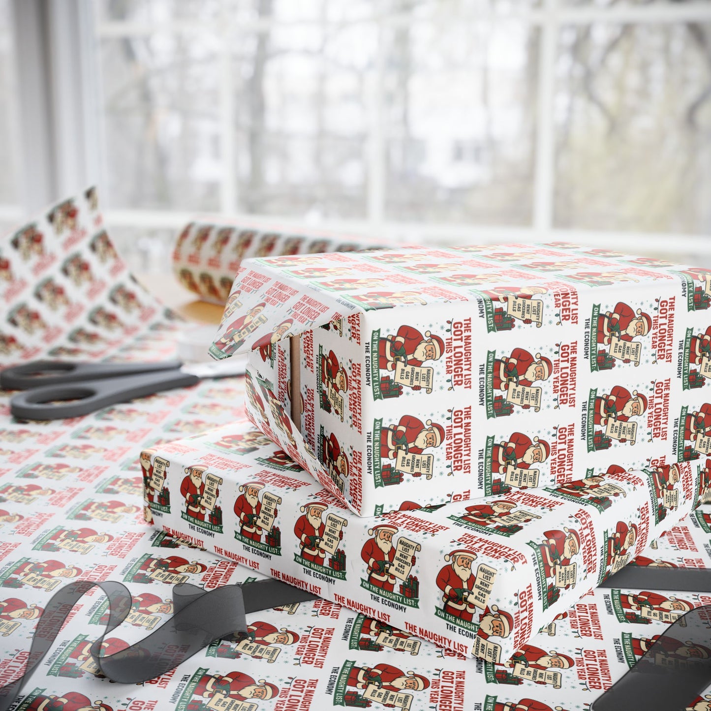 Wrapping paper-The Naughty List