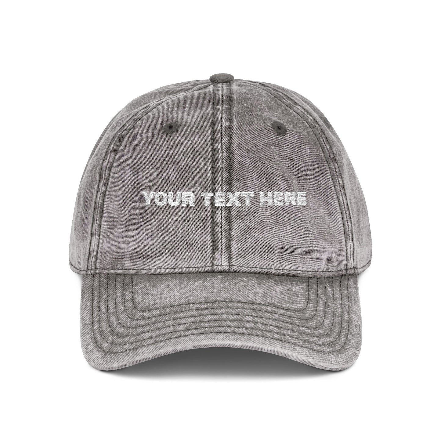 Vintage Embroidered Cap — Custom Text Baseball Hat