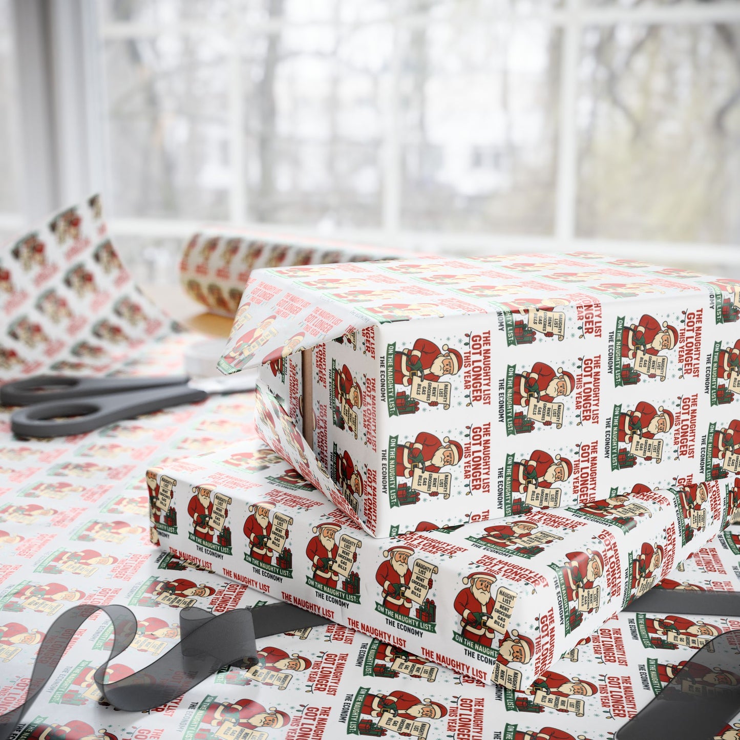 Wrapping paper-The Naughty List