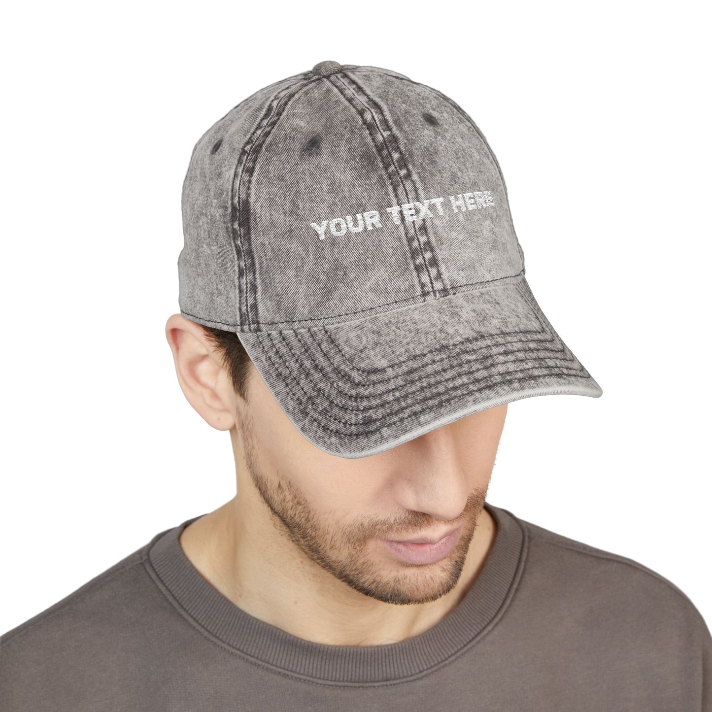 Vintage Embroidered Cap — Custom Text Baseball Hat