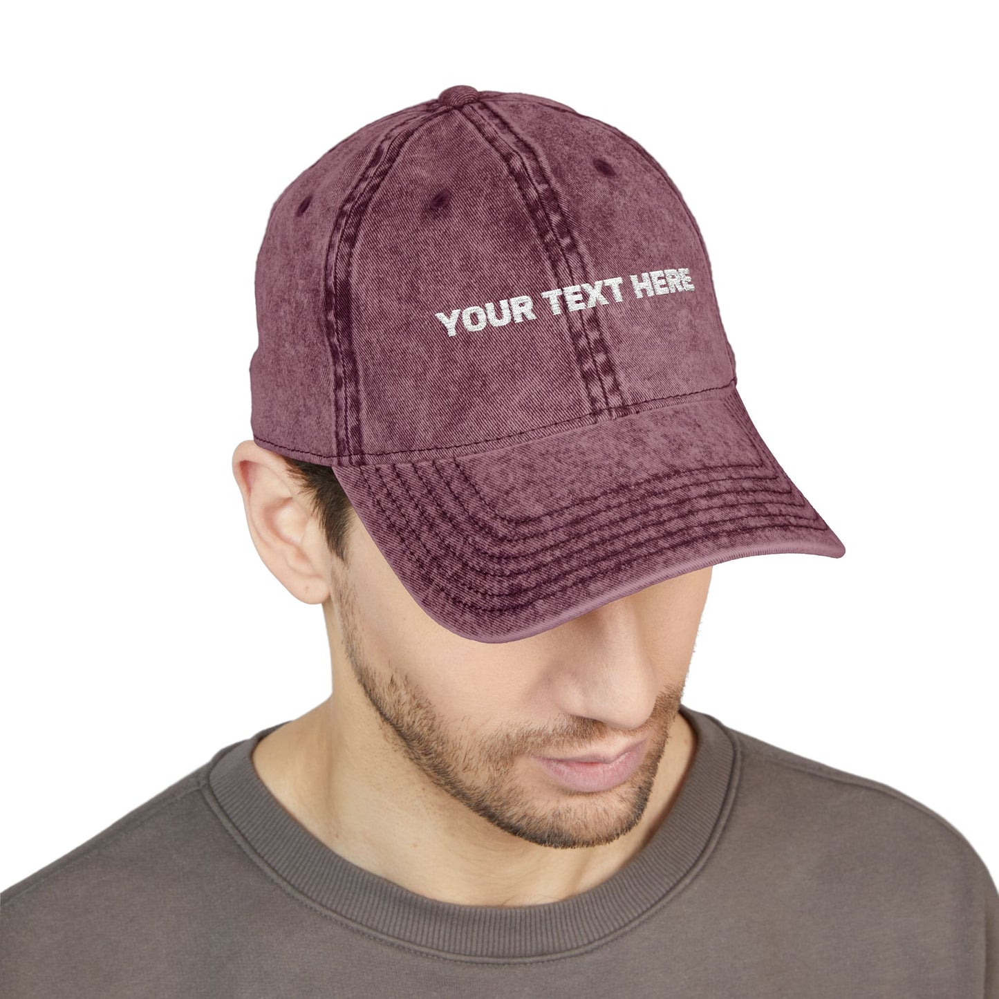 Vintage Embroidered Cap — Custom Text Baseball Hat