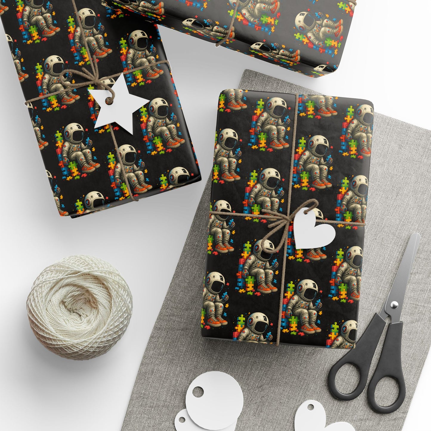 Wrapping Paper -Colorful Astronaut Puzzle