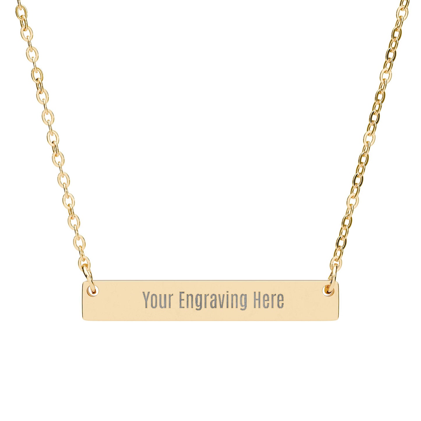 Engraved Horizontal Bar Necklace — Personalized Name, Date or Message