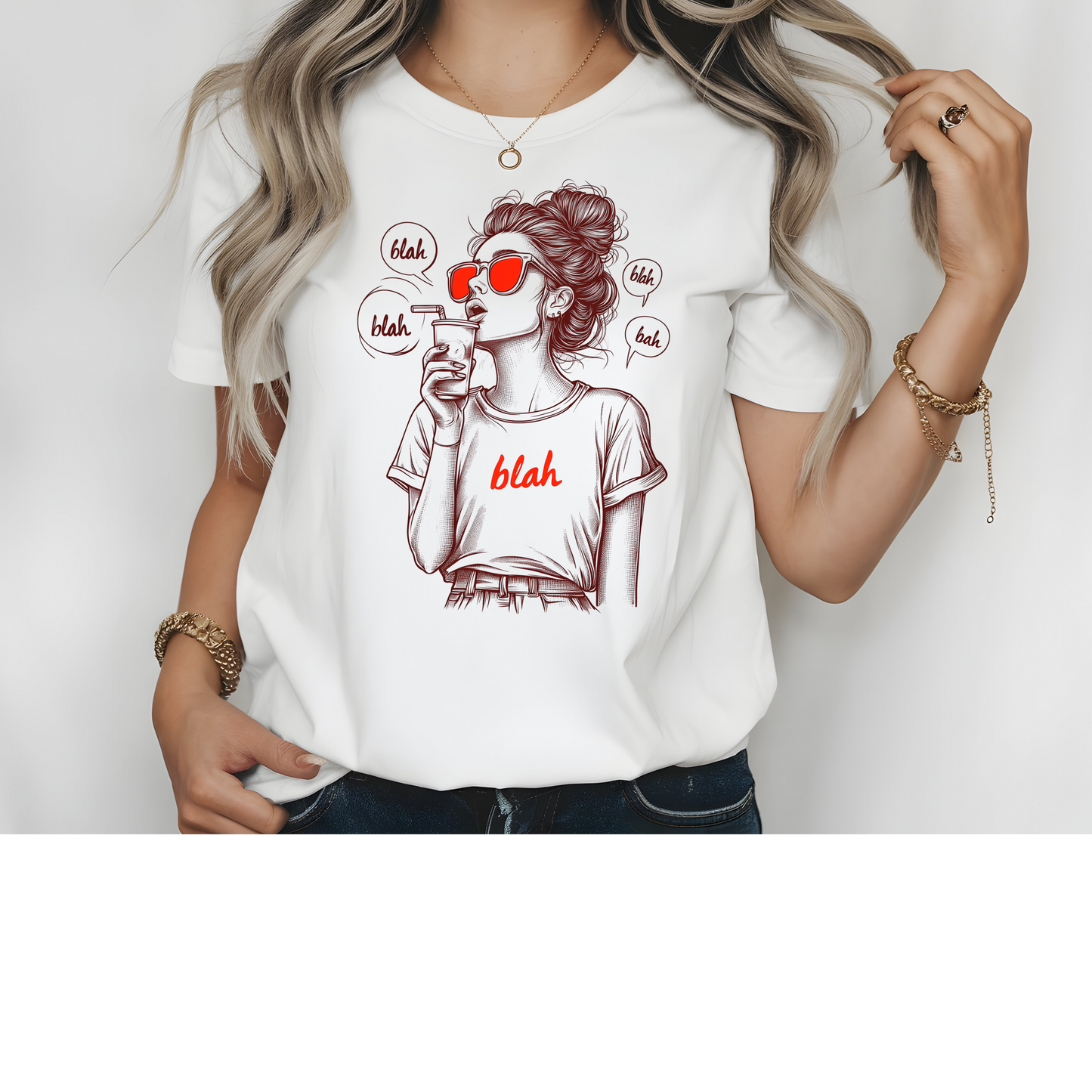 Chic Blah Graphic Tee, Casual Shirt for Trendsetters, Unisex Fashion Top, Gift for Friends, Everyday Wear