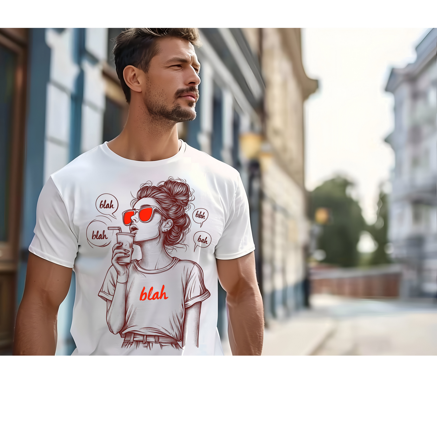 Chic Blah Graphic Tee, Casual Shirt for Trendsetters, Unisex Fashion Top, Gift for Friends, Everyday Wear