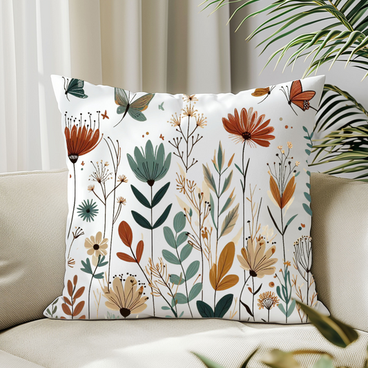 Decorative Throw Pillow, Flower Garden