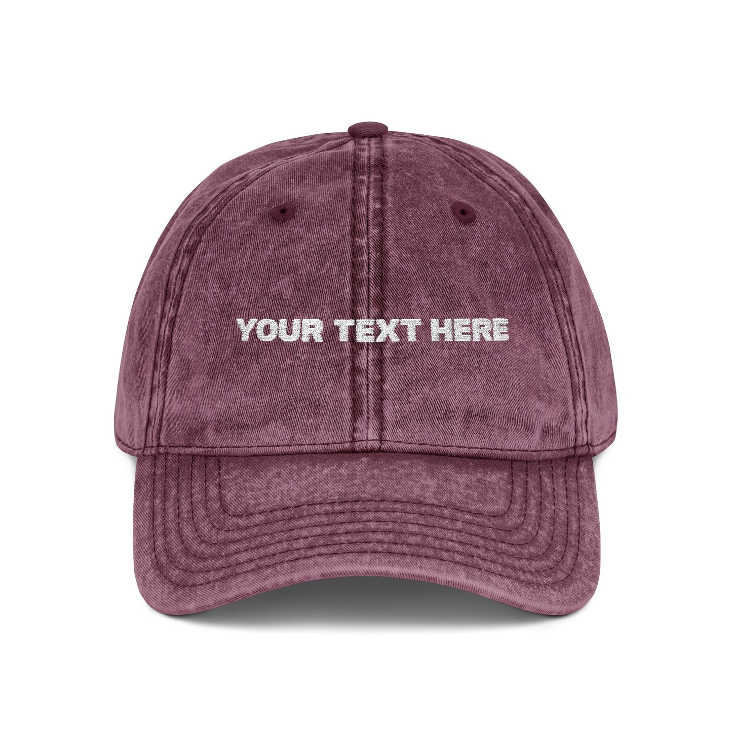 Vintage Embroidered Cap — Custom Text Baseball Hat