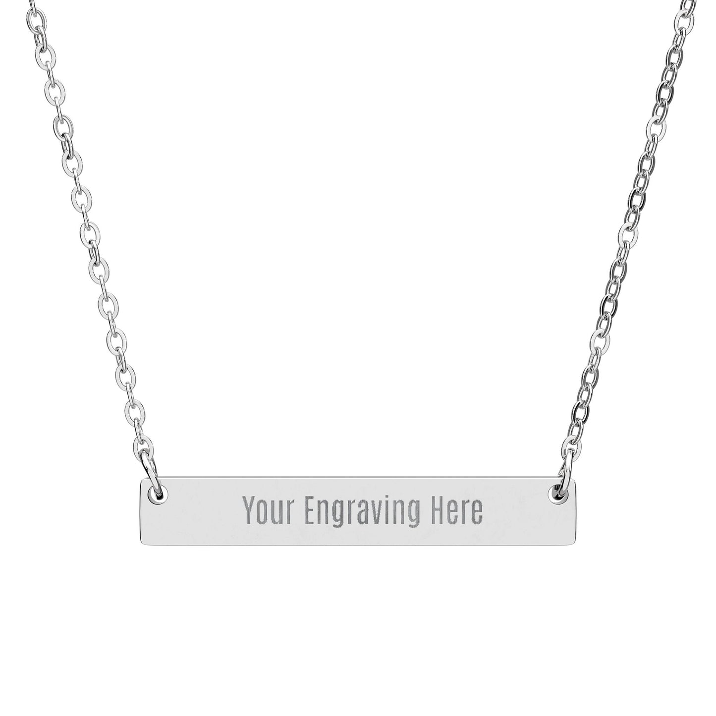 Engraved Horizontal Bar Necklace — Personalized Name, Date or Message