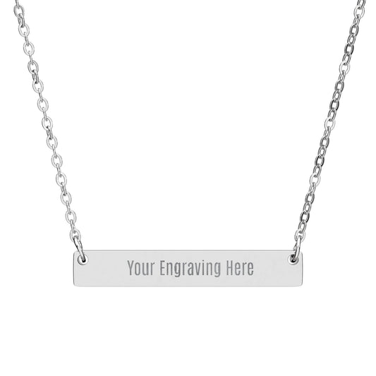 Engraved Horizontal Bar Necklace — Personalized Name, Date or Message