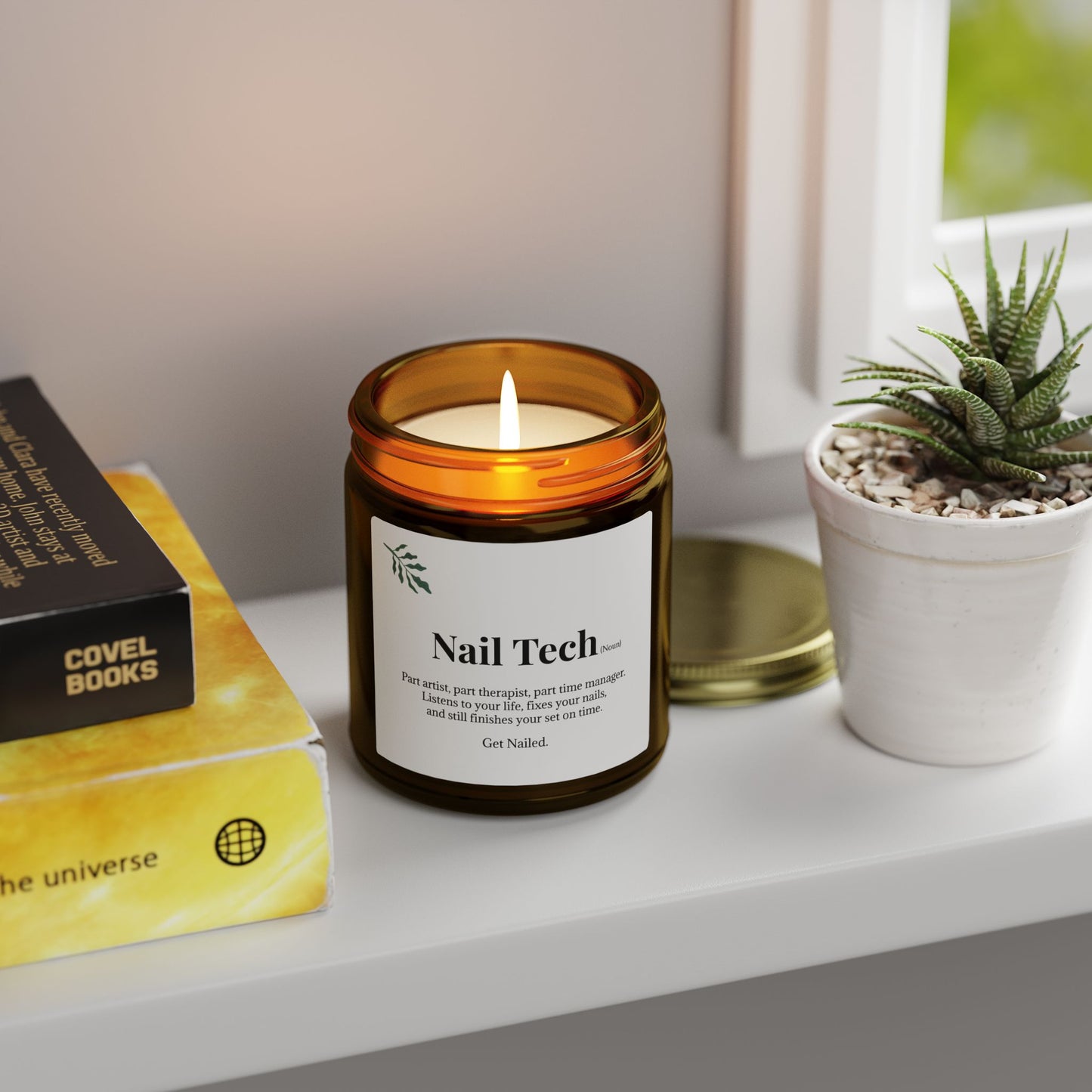 Scented Candles, Coconut Apricot Wax (9oz)- Nail Tech
