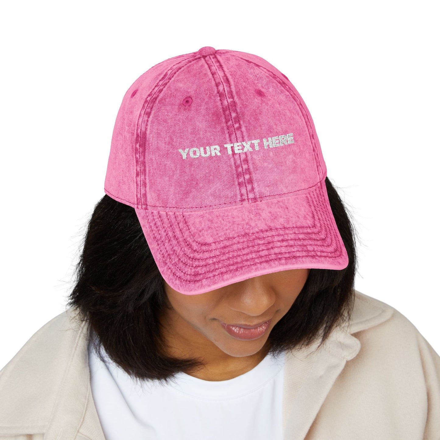 Vintage Embroidered Cap — Custom Text Baseball Hat