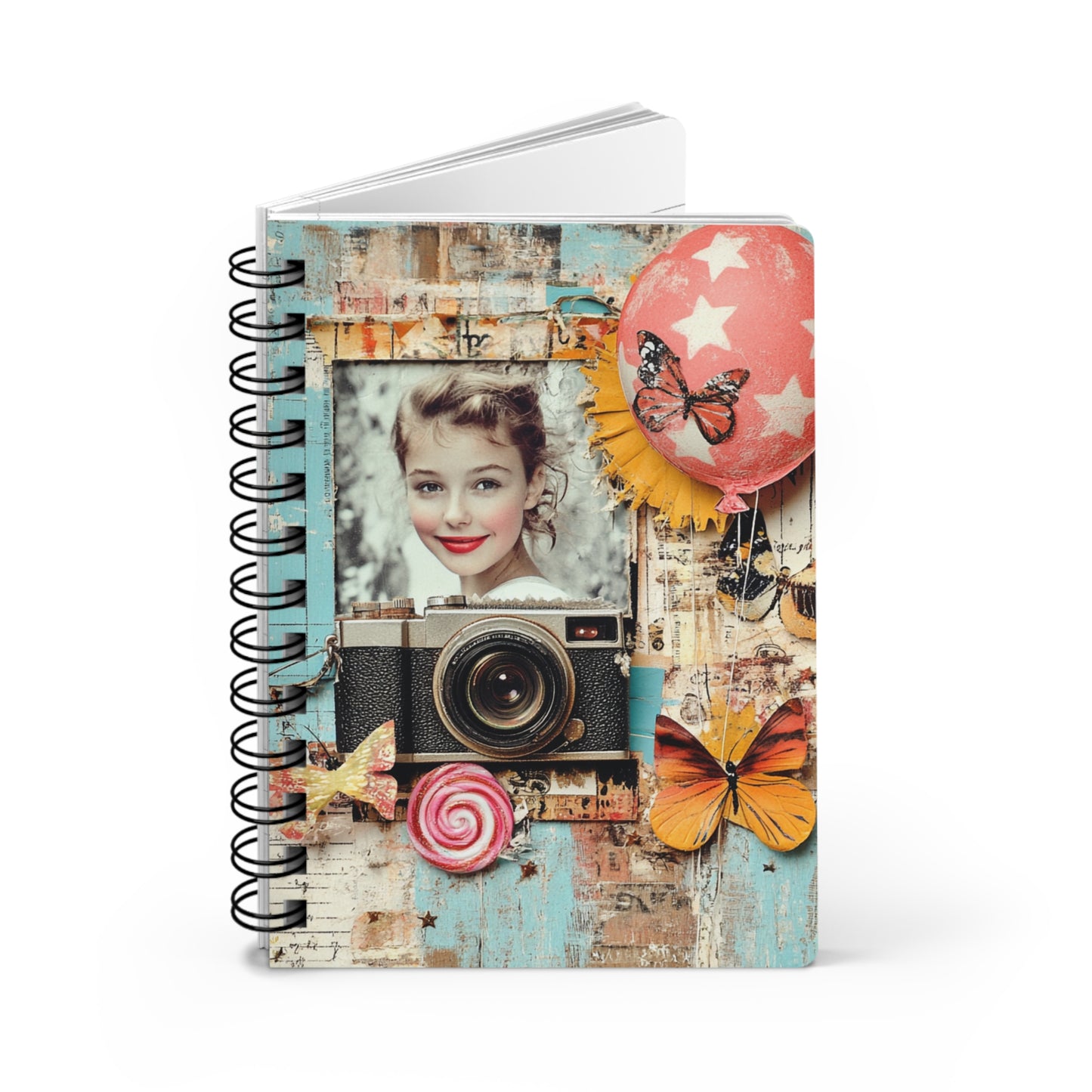 Spiral Bound  Scrapbook themed Journal
