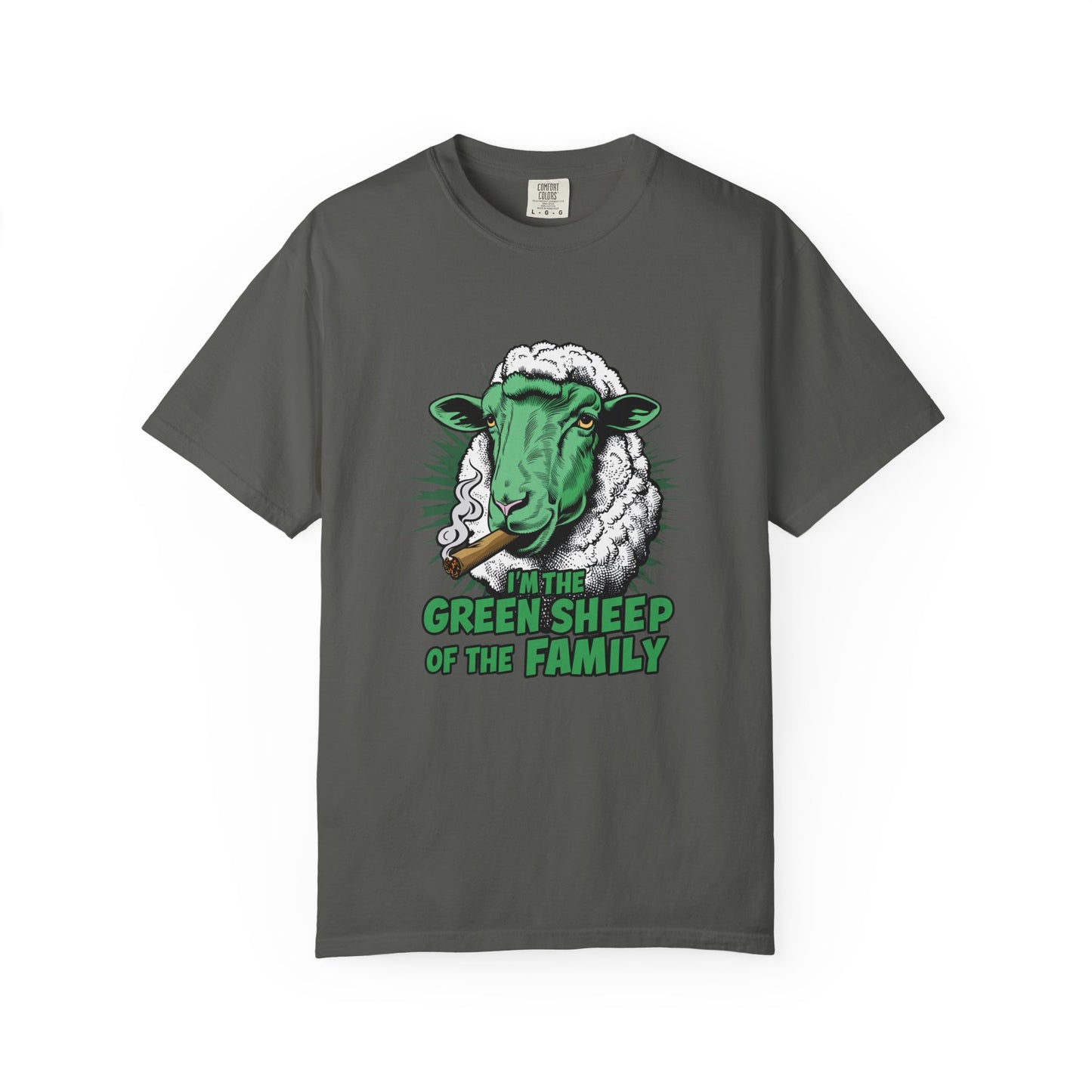 Green Sheep Family Unisex T-Shirt - Fun Gift for Family Gatherings, Birthdays, Holidays, Casual Wear, Unique Graphic Tee