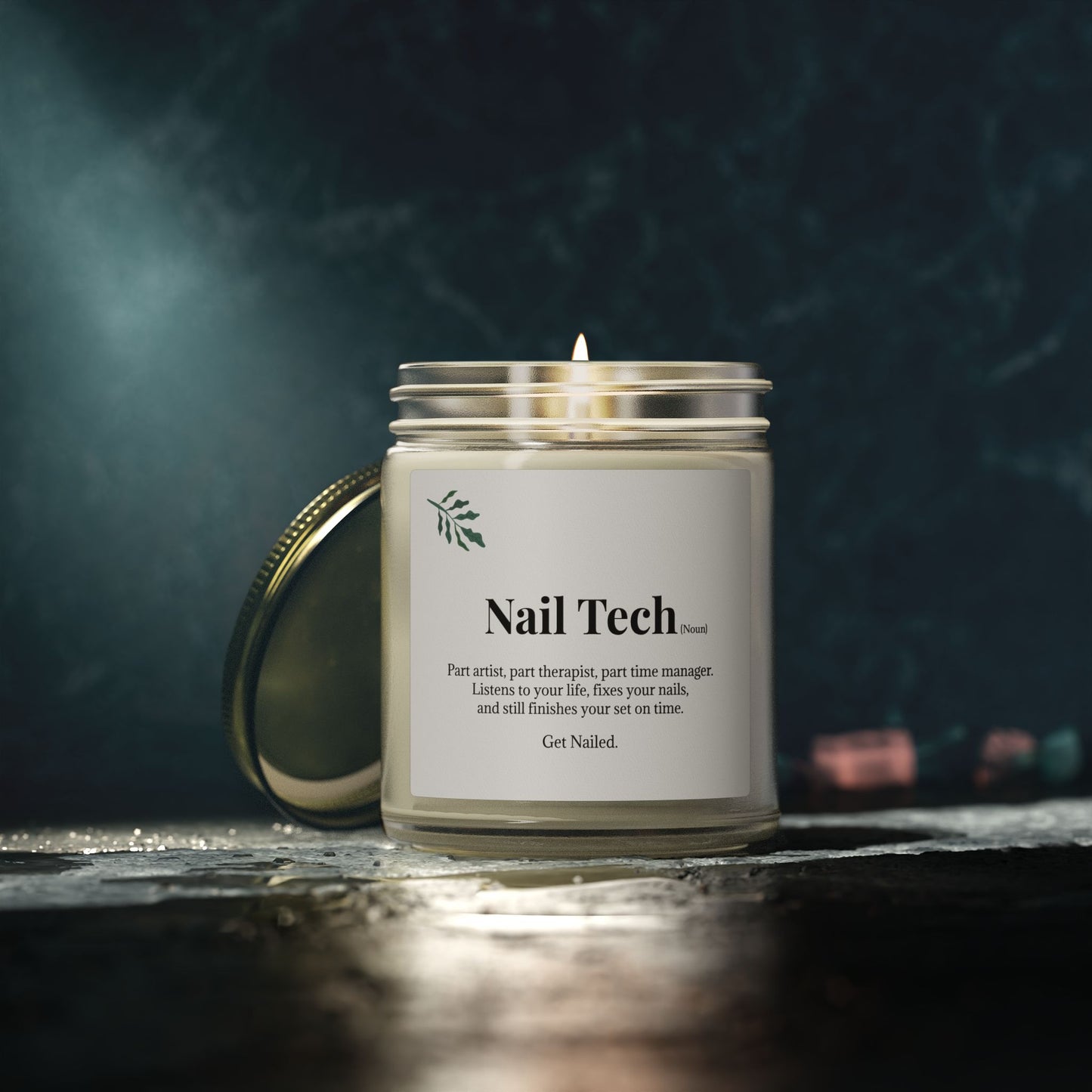 Scented Candles, Coconut Apricot Wax (9oz)- Nail Tech