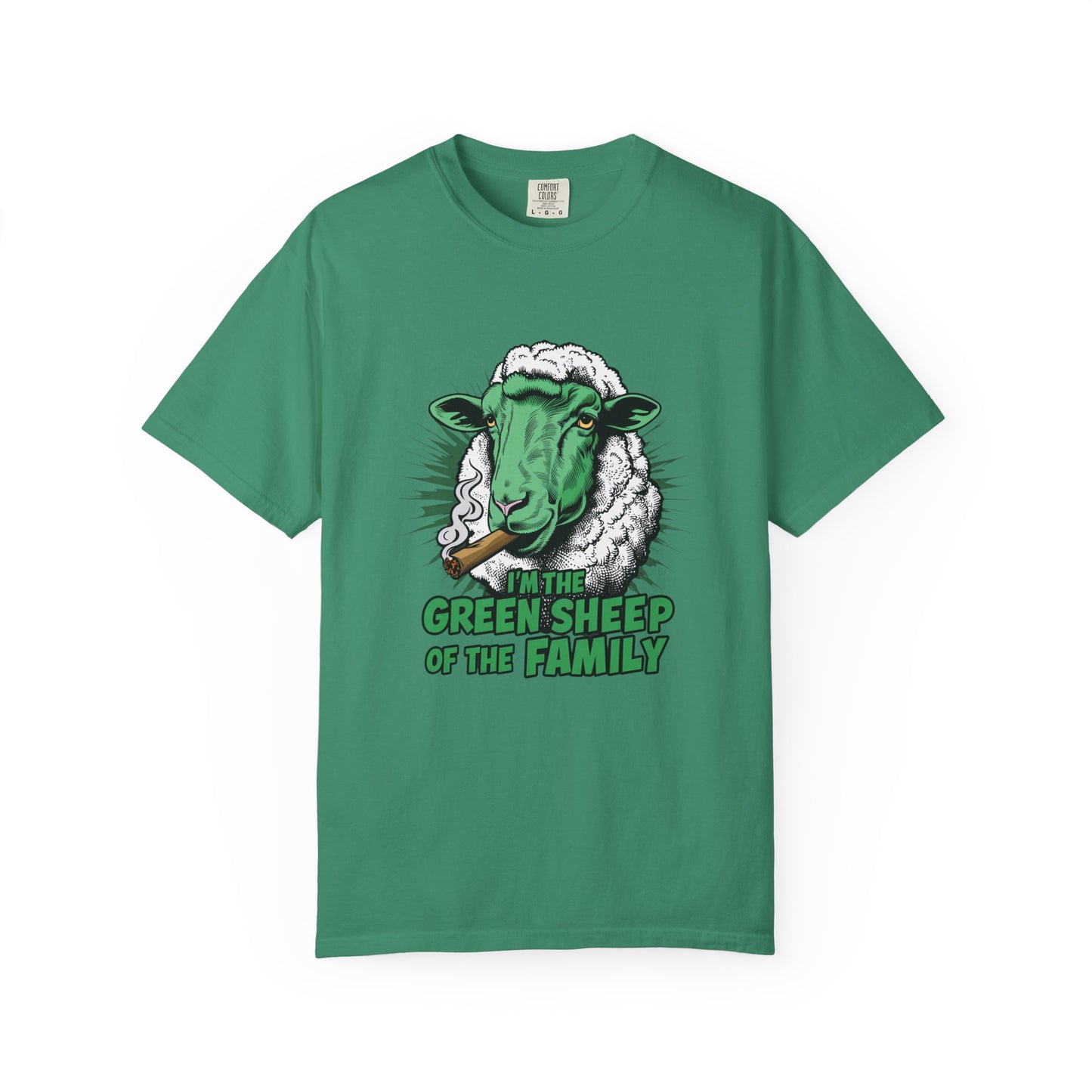 Green Sheep Family Unisex T-Shirt - Fun Gift for Family Gatherings, Birthdays, Holidays, Casual Wear, Unique Graphic Tee