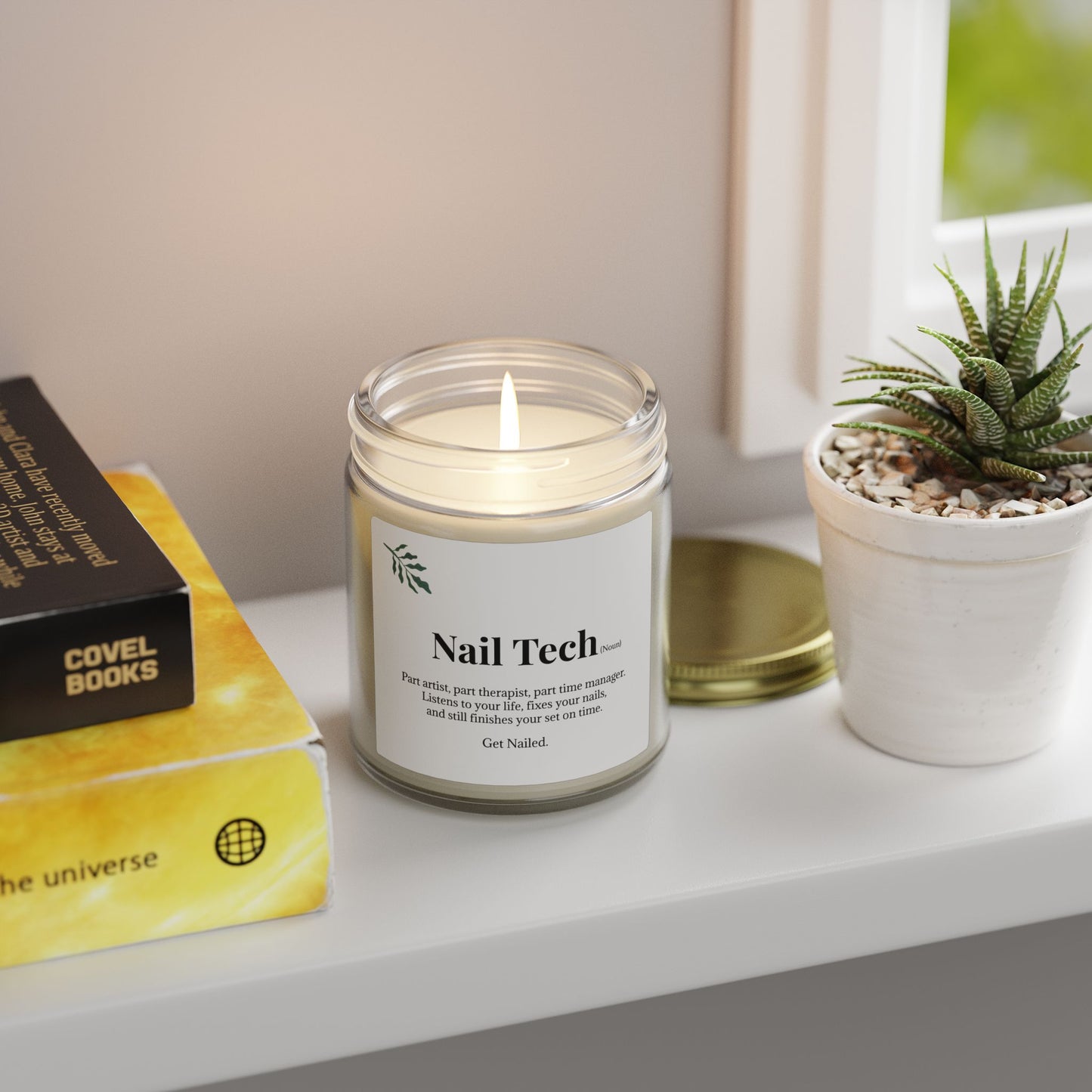Scented Candles, Coconut Apricot Wax (9oz)- Nail Tech