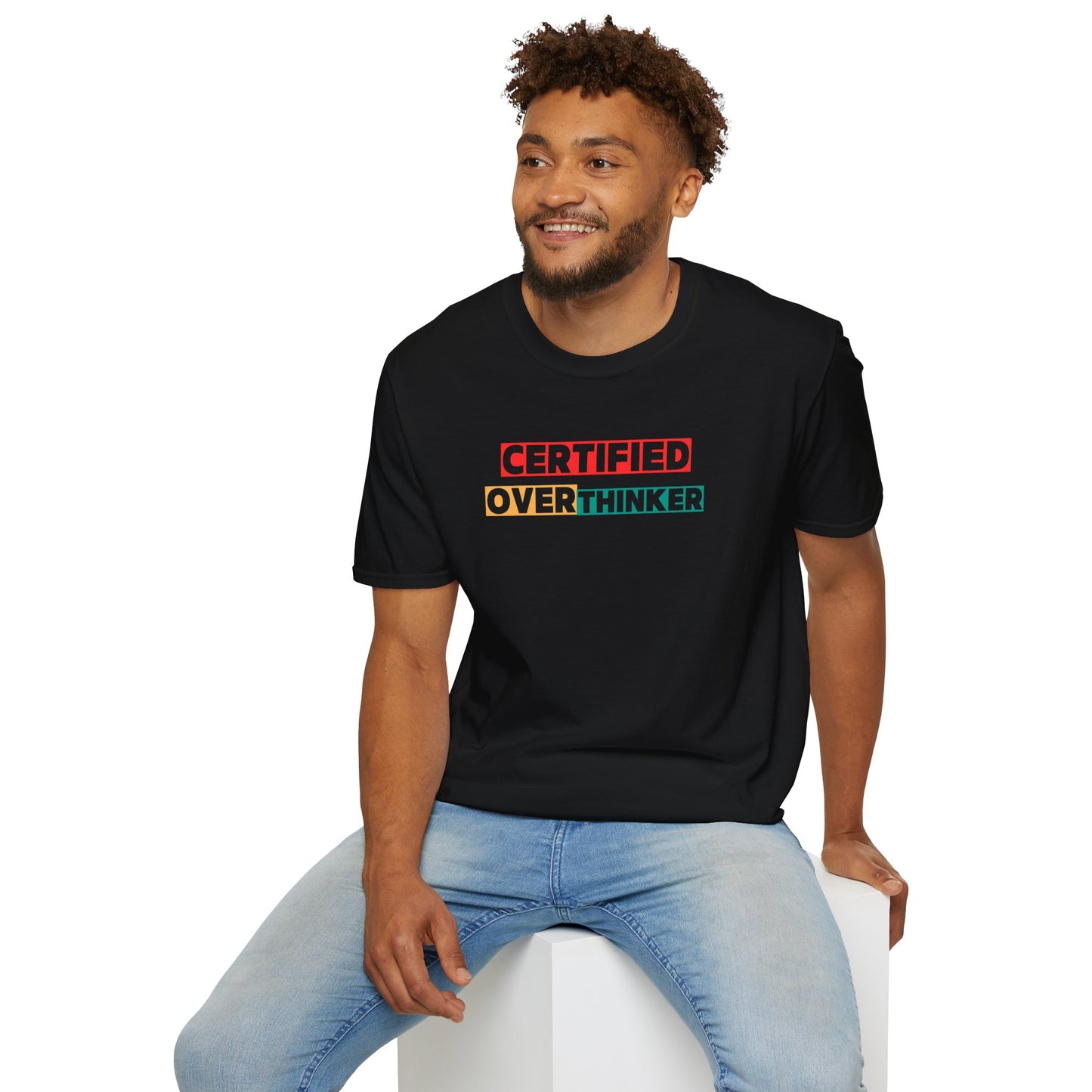 Certified Overthinker Unisex Softstyle T-Shirt, Funny Tee, Gift for Overthinkers, Casual Wear, Birthday Present, Mental Health Awareness