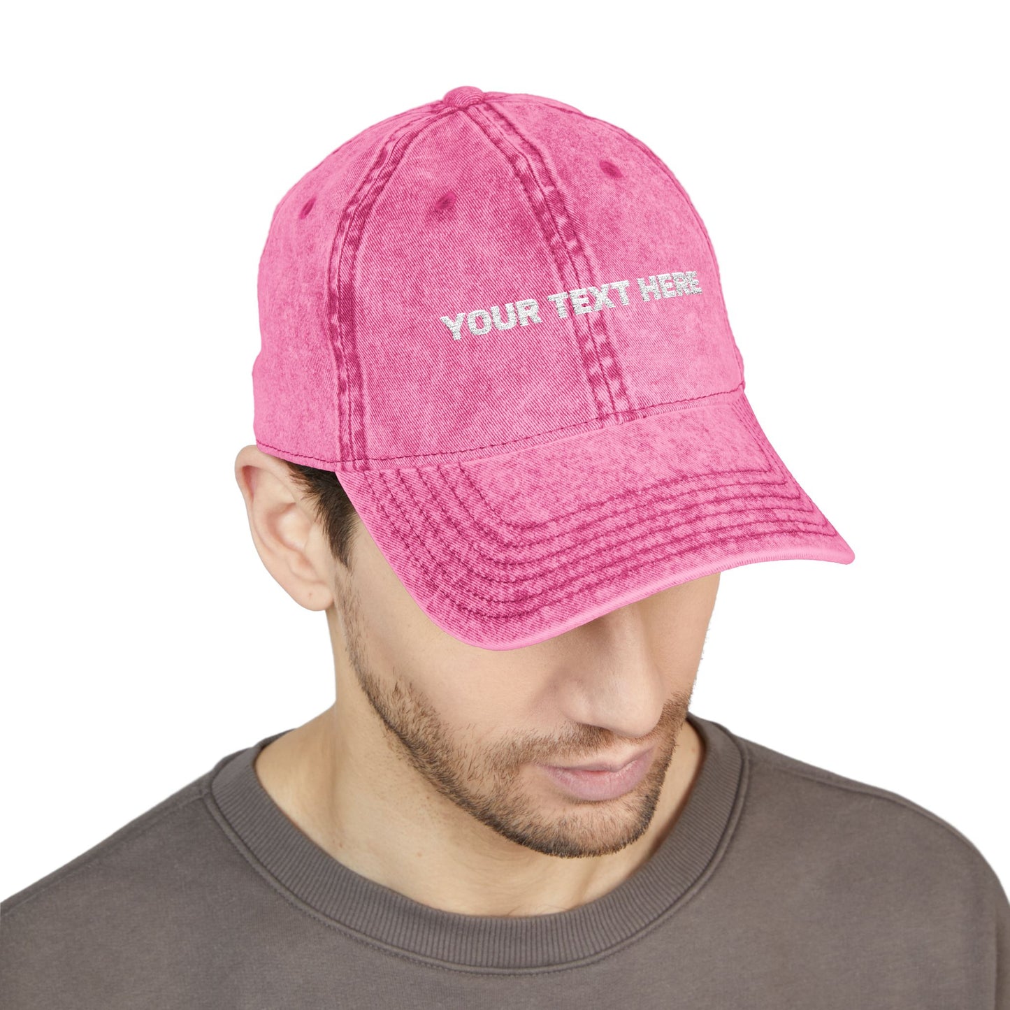 Vintage Embroidered Cap — Custom Text Baseball Hat