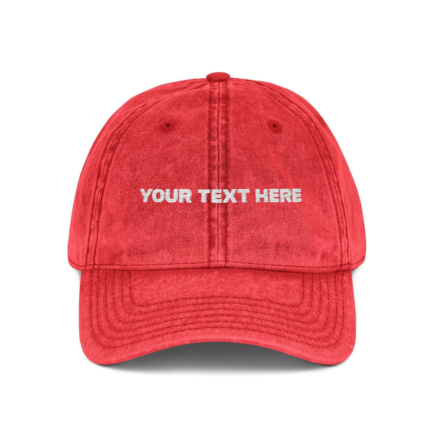 Vintage Embroidered Cap — Custom Text Baseball Hat