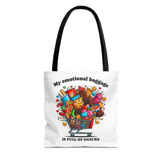 Snack Lover's Tote Bag, Funny Gift for Foodies, Grocery Shopping and more