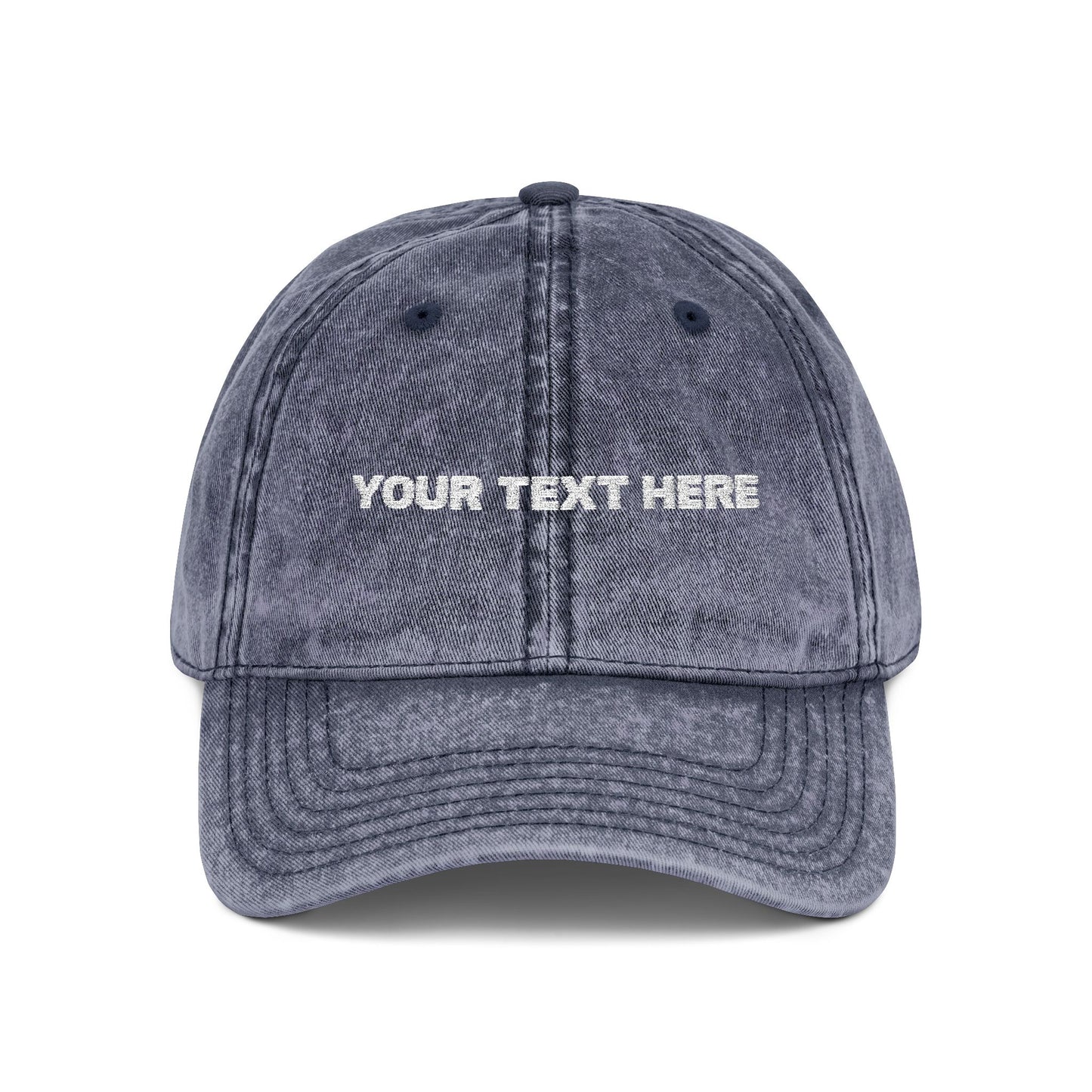 Vintage Embroidered Cap — Custom Text Baseball Hat