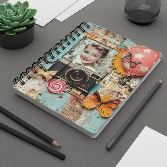 Spiral Bound  Scrapbook themed Journal