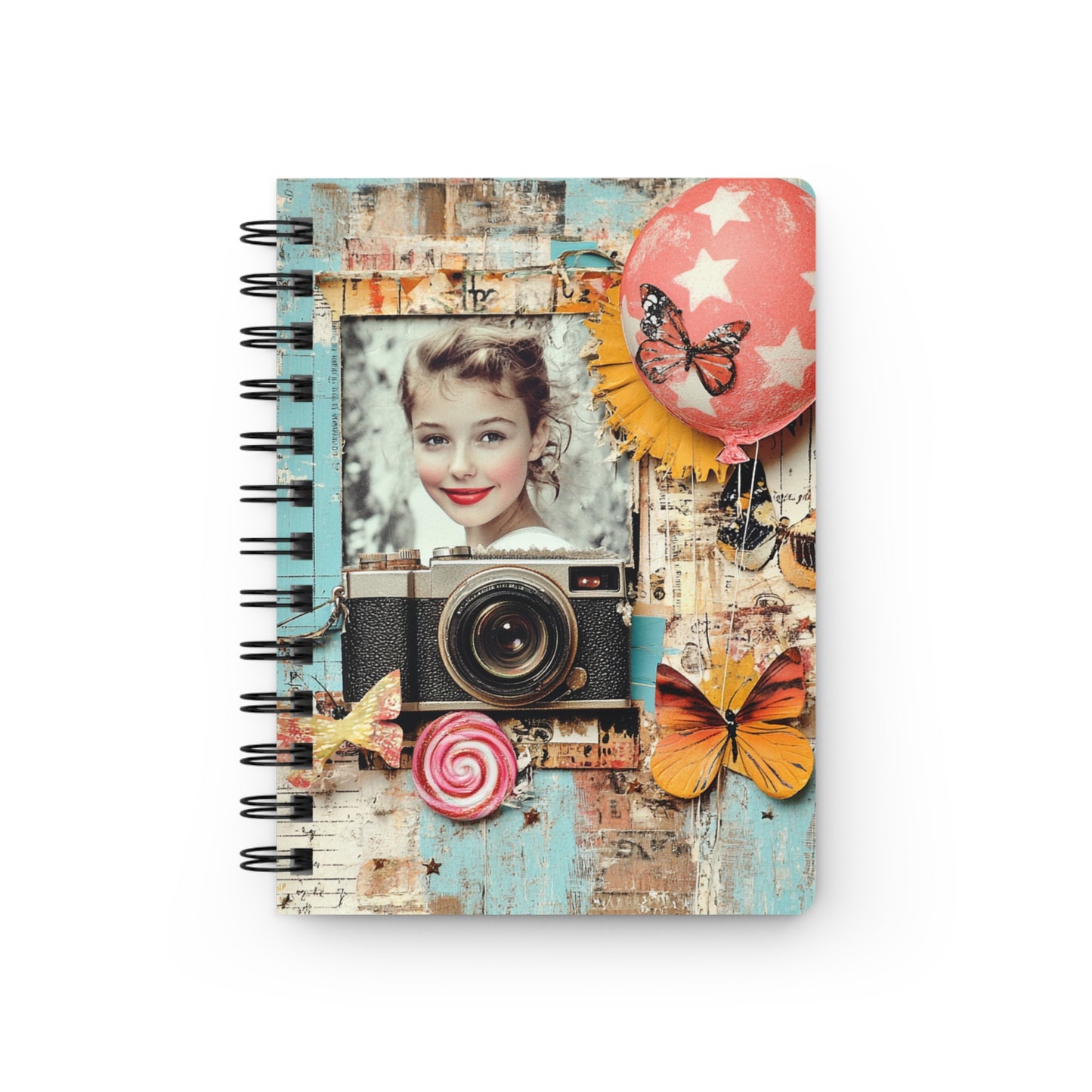 Spiral Bound  Scrapbook themed Journal