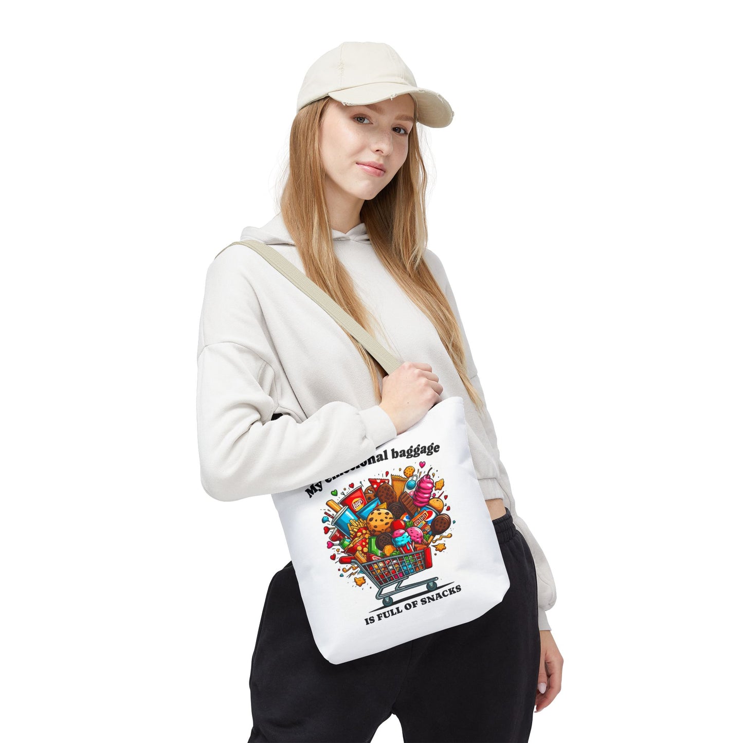 Snack Lover's Tote Bag, Funny Gift for Foodies, Grocery Shopping and more